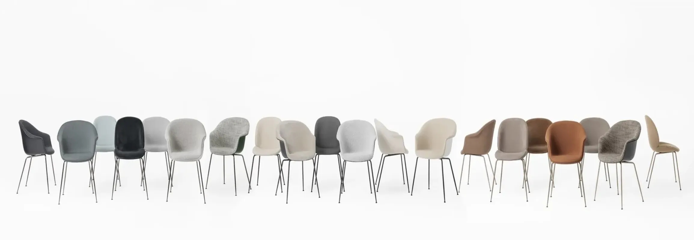 Bat dining conic base front upholstered – Gubi.dk at Mesmetric