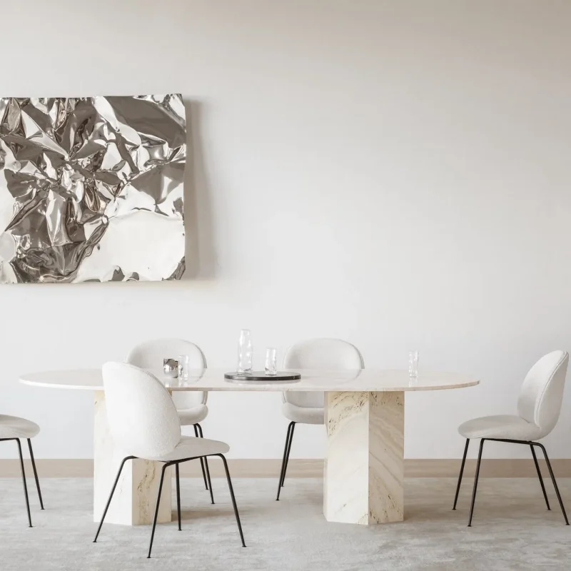 Epic dining table travertine - Gubi.dk w Mesmetric