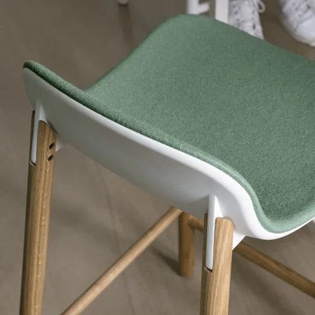 Sharky Stool Upholstered Wood Low - Kristalia w Mesmetric