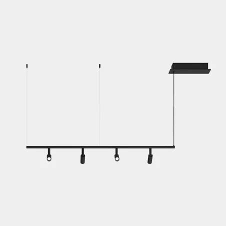 Tubs Modular Pendant Track with 4 Spotlights - Voiles w Mesmetric