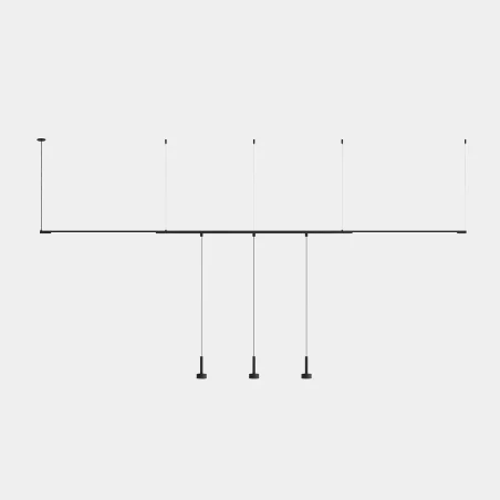 Tubs Modular Pendant Lineal & Track with 3 Spothlights - Voiles w Mesmetric