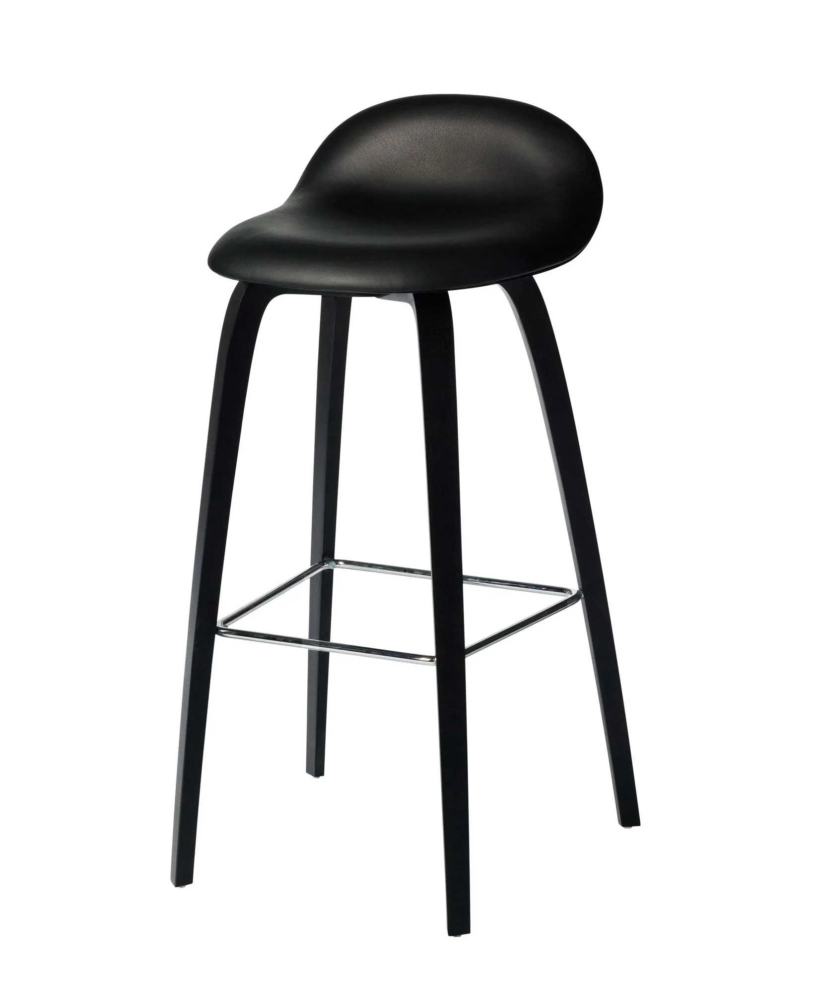 Gubi 3D Bar Stool Wood Base Upholstered – Gubi.dk at Mesmetric