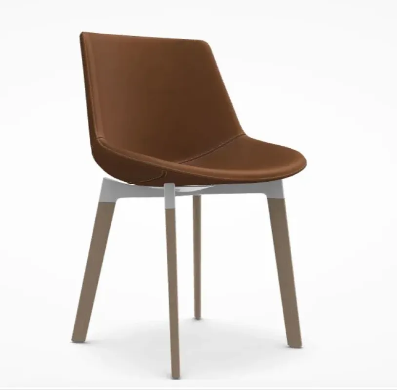 Flow Leather 4-legged Oak Cross Base - MDF Italia w Mesmetric