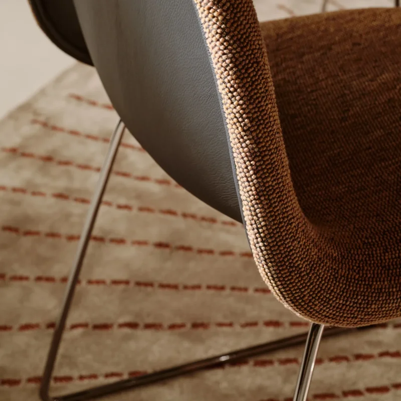 Gubi 3D Dining Sledge-Base Front Upholstered – Gubi.dk at Mesmetric