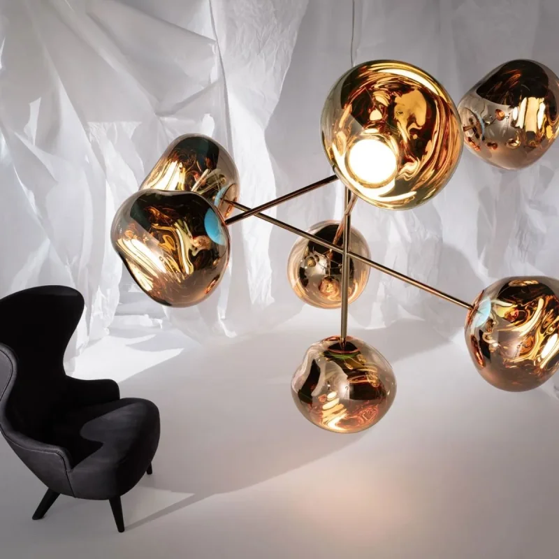 Melt Chandelier Large LED Gold - Tom Dixon w Mesmetric
