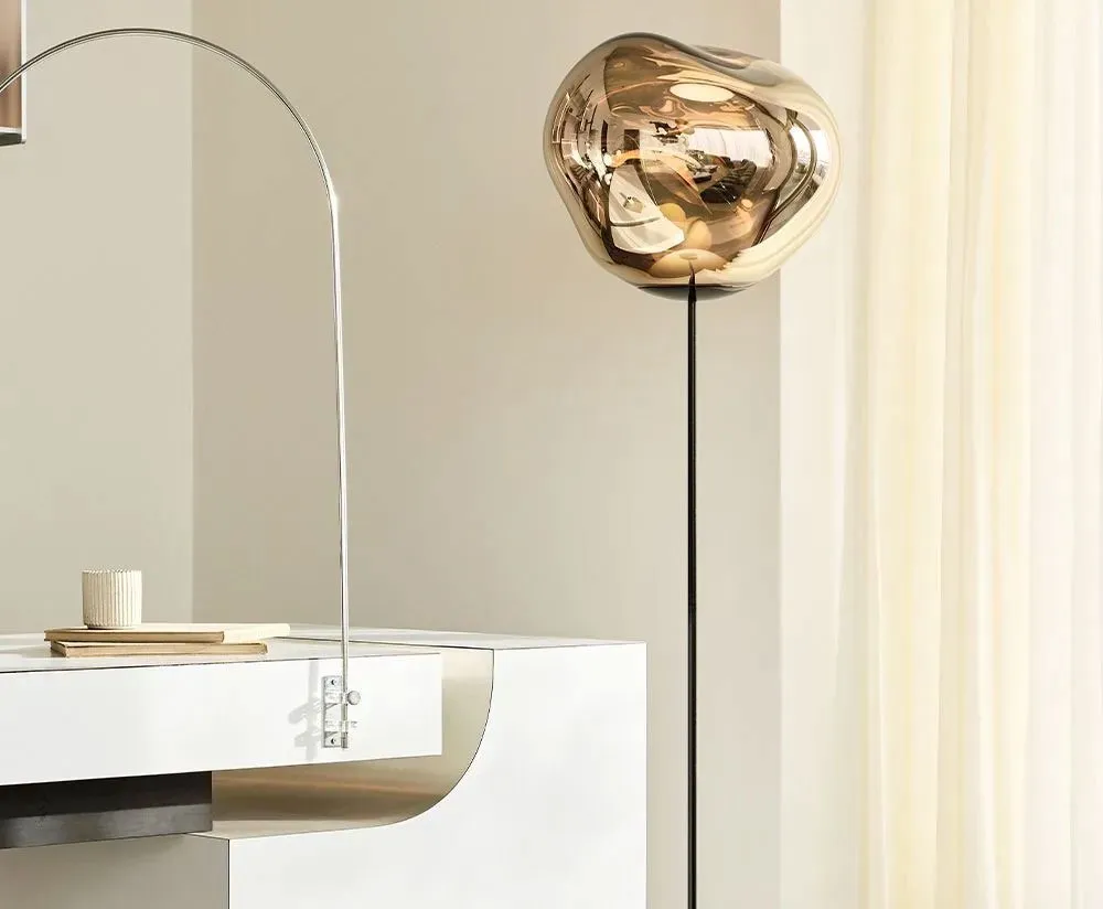 Melt Cone Slim Floor Gold - Tom Dixon w Mesmetric