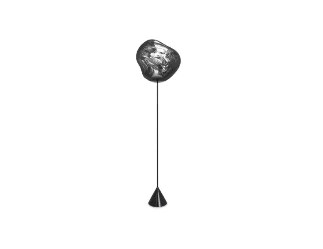 Melt Cone Slim Floor Silver - Tom Dixon w Mesmetric