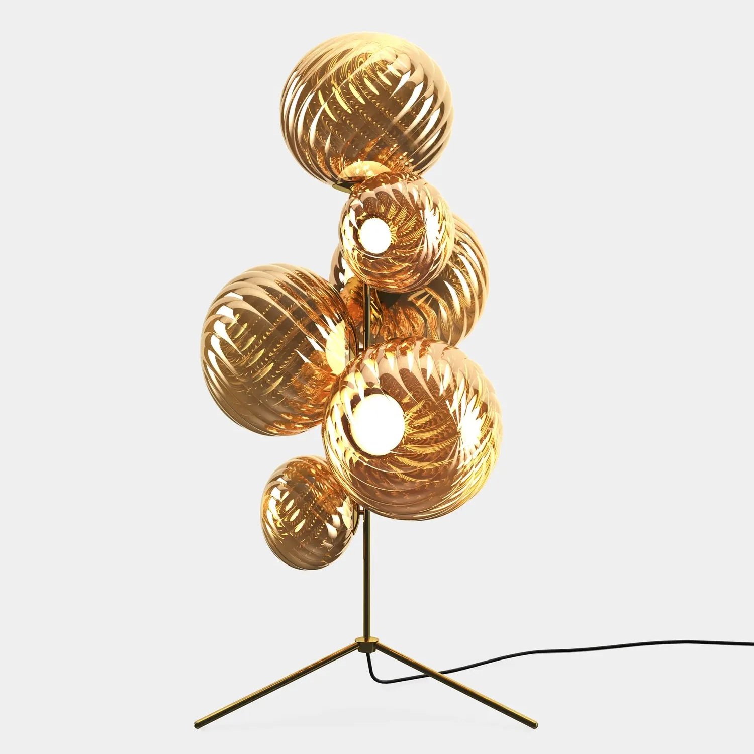 Whirl Floor Chandelier Gold - Tom Dixon w Mesmetric