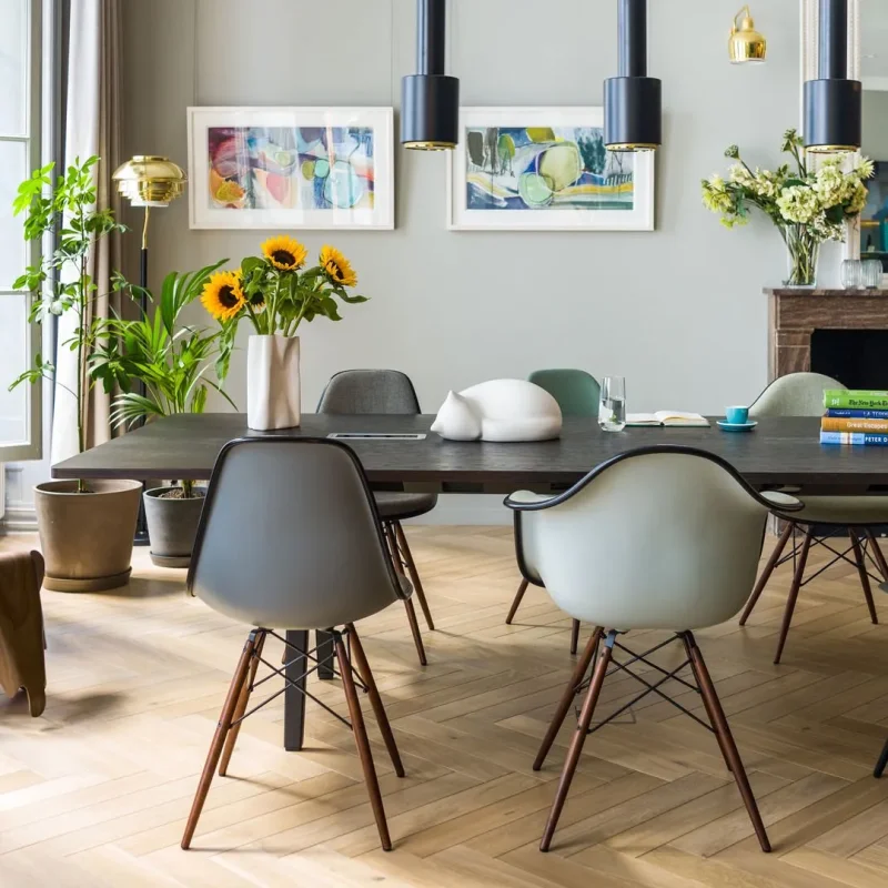 Eames Plastic RE DAW Front Upholstered - Vitra w Mesmetric