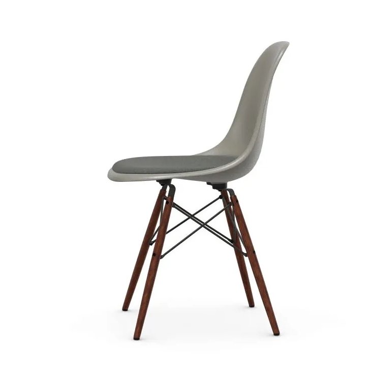 Eames Fiberglass DSW seat upholstered