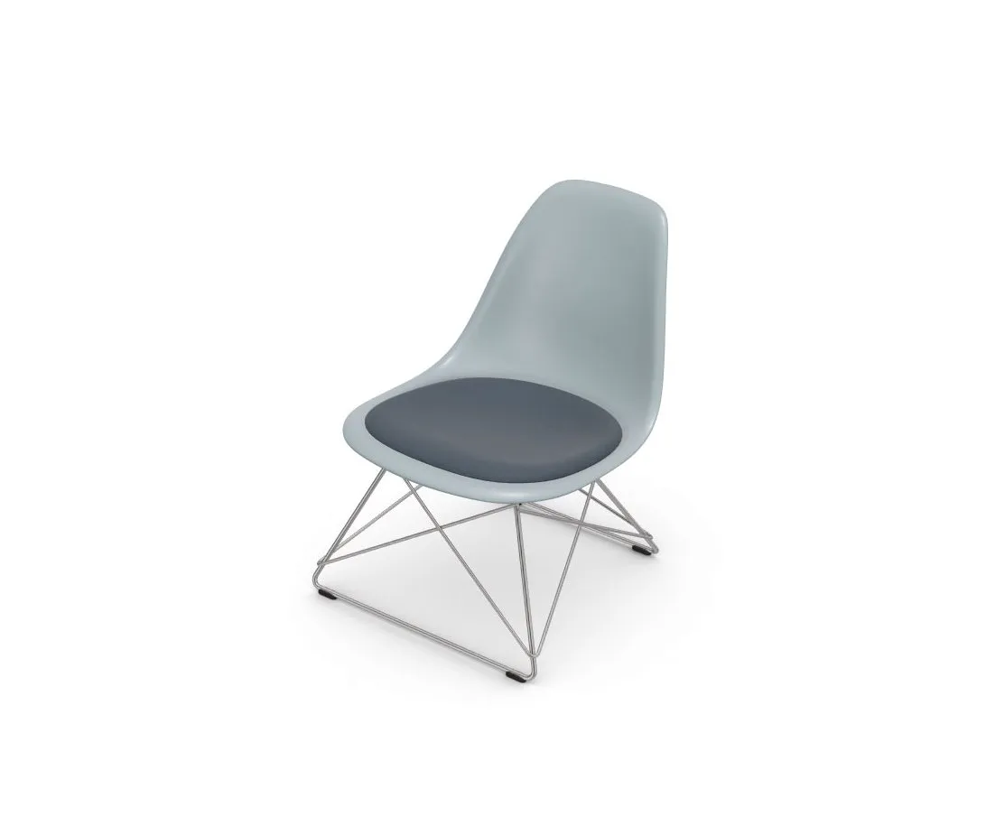 Eames Plastic Chair LSR with seat upholstery