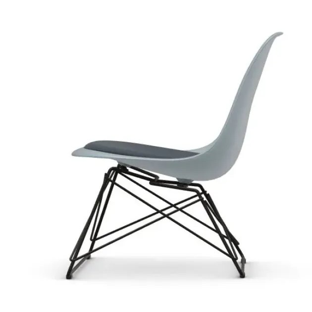 Eames Plastic Chair LSR with seat upholstery