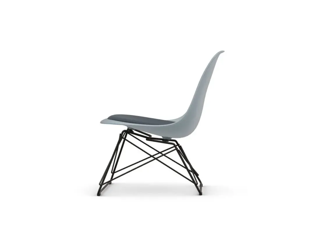 Eames Plastic Chair LSR with seat upholstery