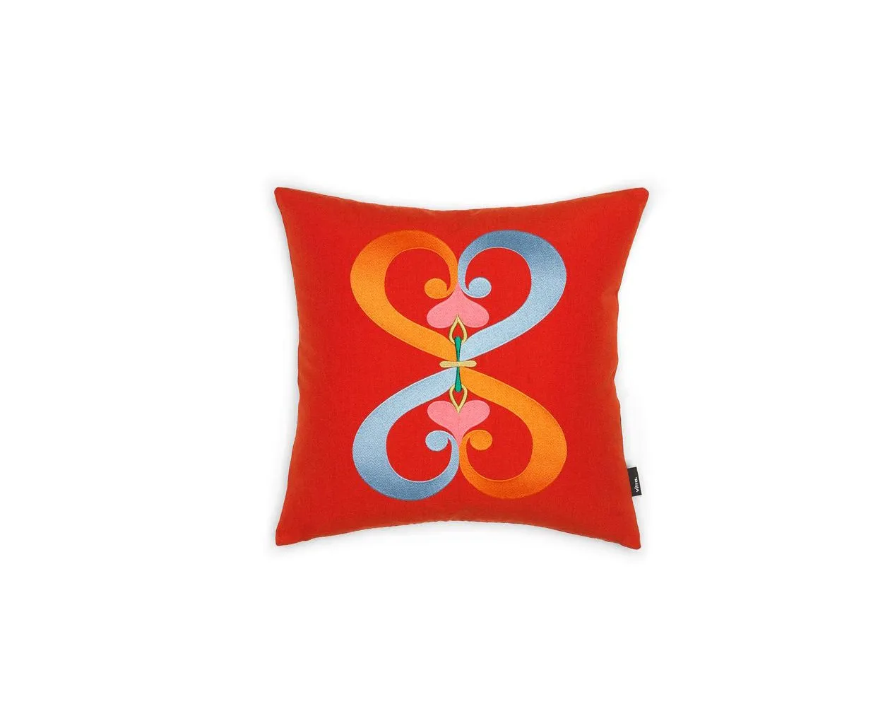 Embroidered Pillows - Double Heart Red