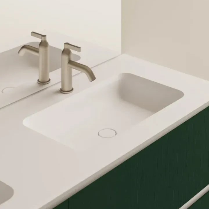 Undici 2 Rectangular Washbasins Integrated