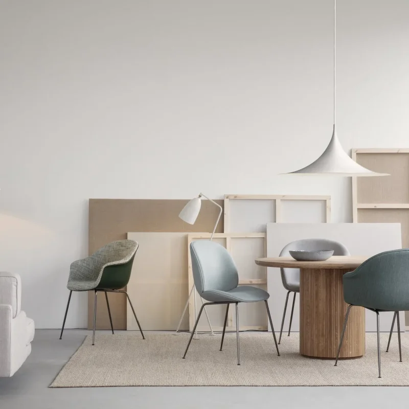 Bat dining conic base front upholstered – Gubi.dk at Mesmetric