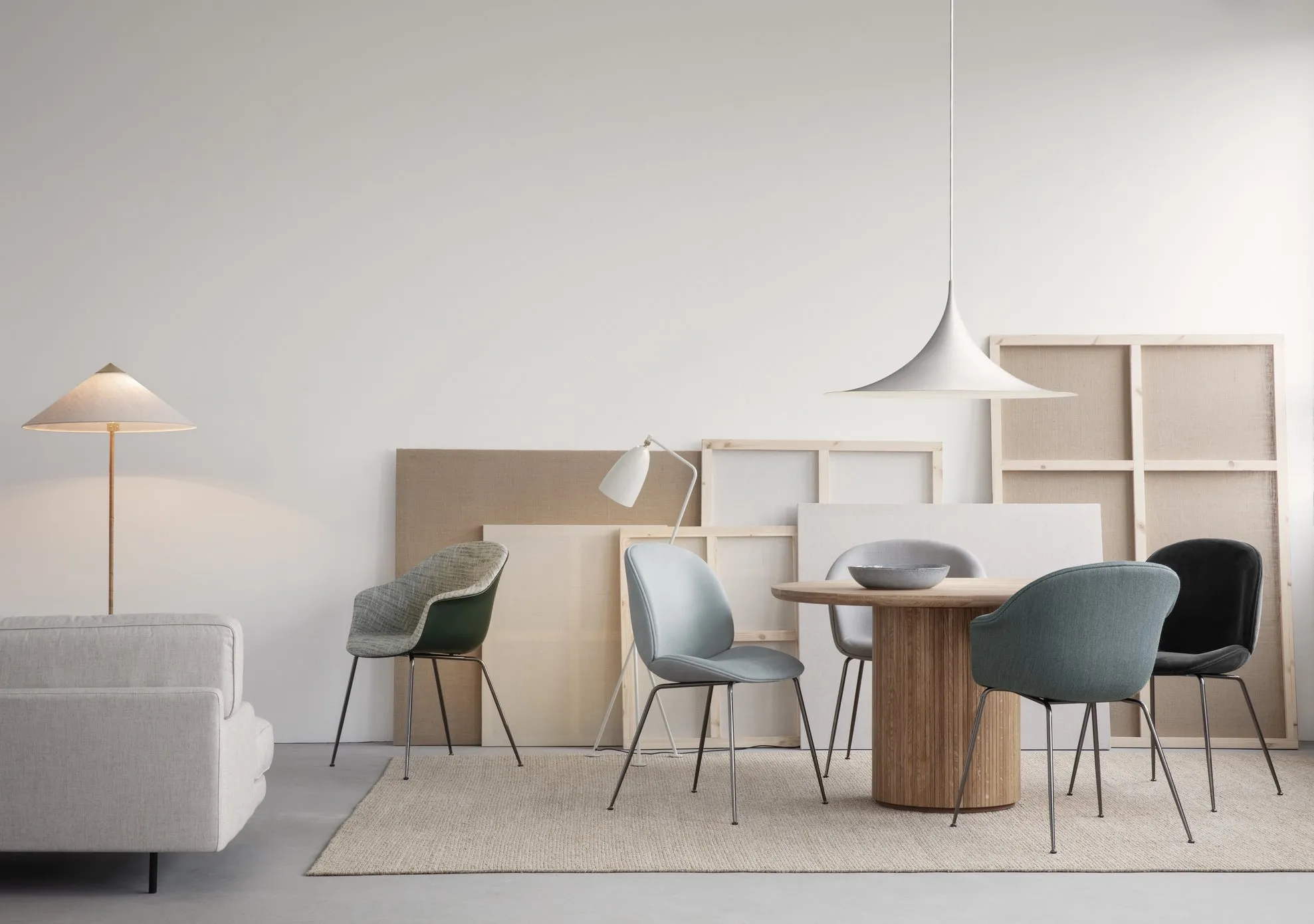 Bat dining conic base front upholstered – Gubi.dk at Mesmetric