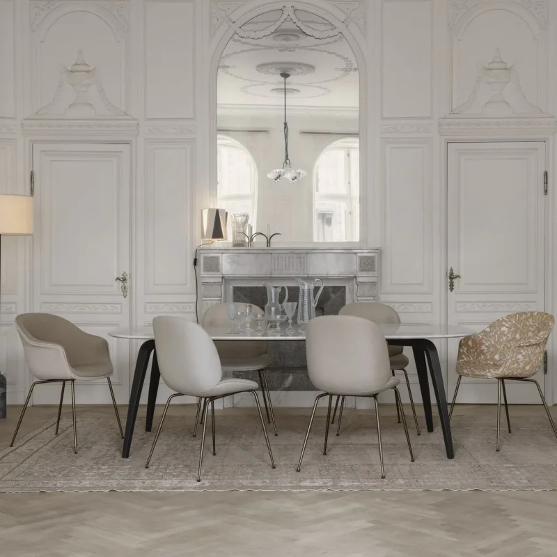 Bat dining conic base front upholstered – Gubi.dk at Mesmetric