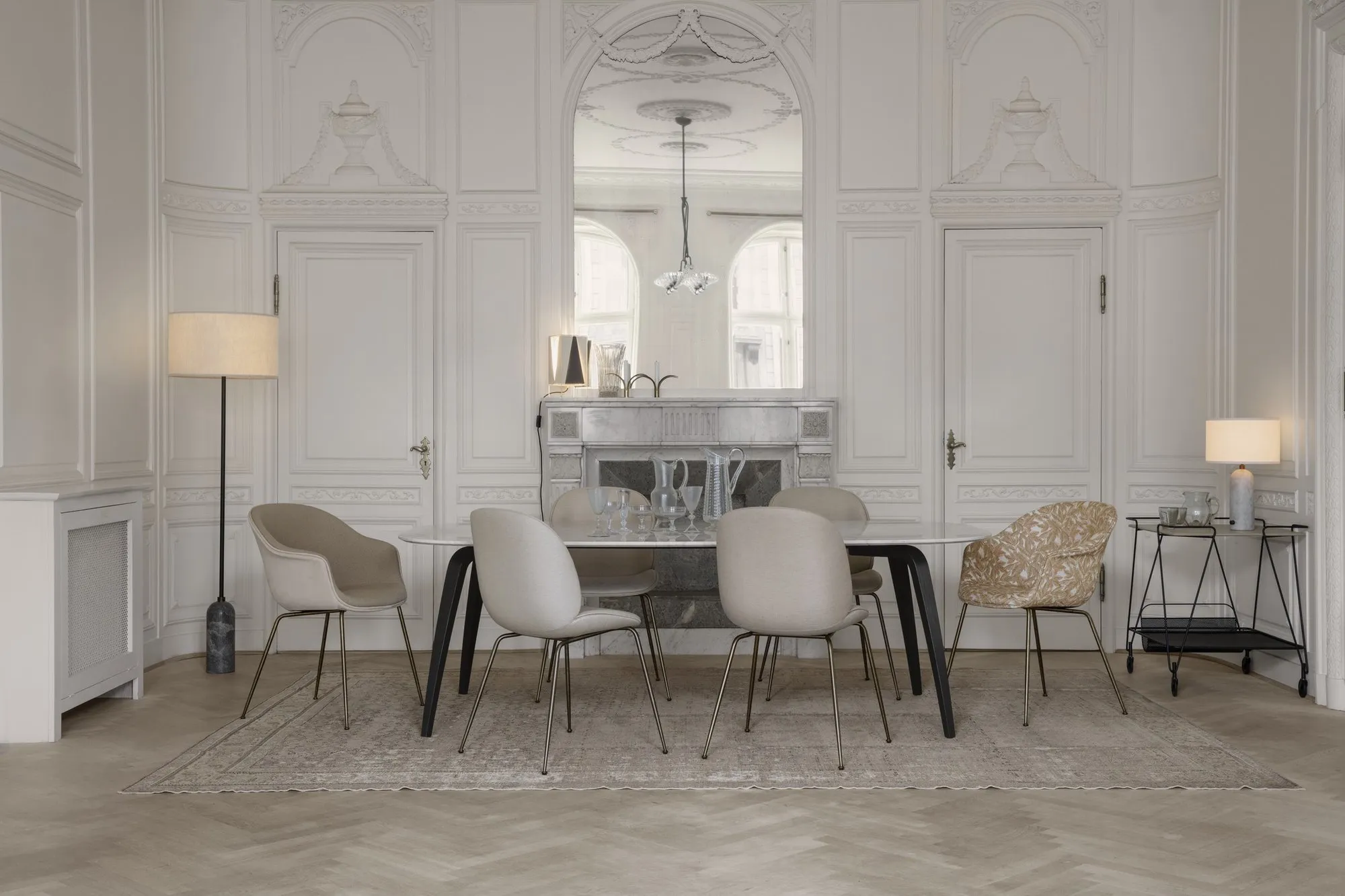 Bat dining conic base front upholstered – Gubi.dk at Mesmetric