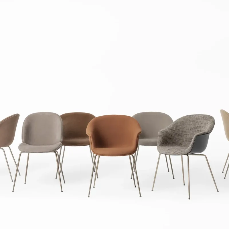 Bat dining conic base front upholstered – Gubi.dk at Mesmetric