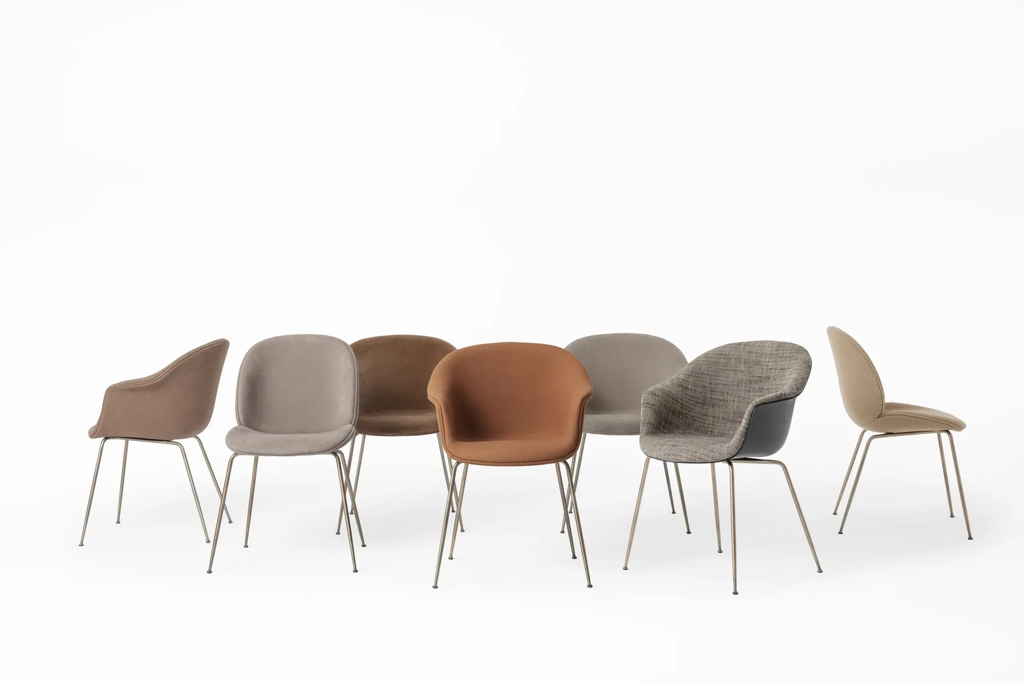 Bat dining conic base front upholstered – Gubi.dk at Mesmetric