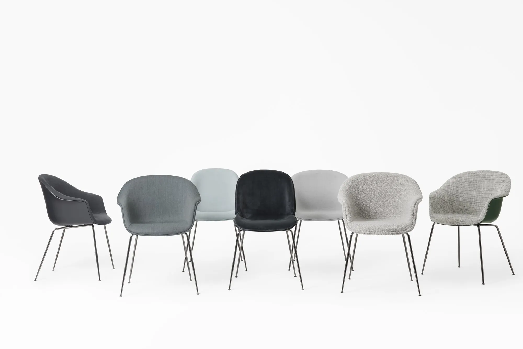 Bat dining conic base front upholstered – Gubi.dk at Mesmetric