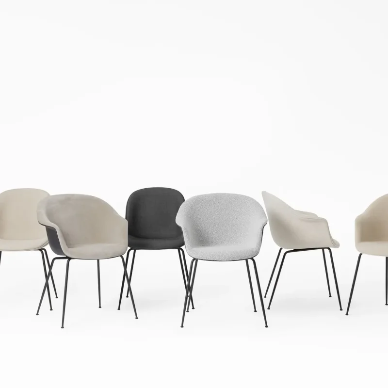 Bat dining conic base front upholstered – Gubi.dk at Mesmetric