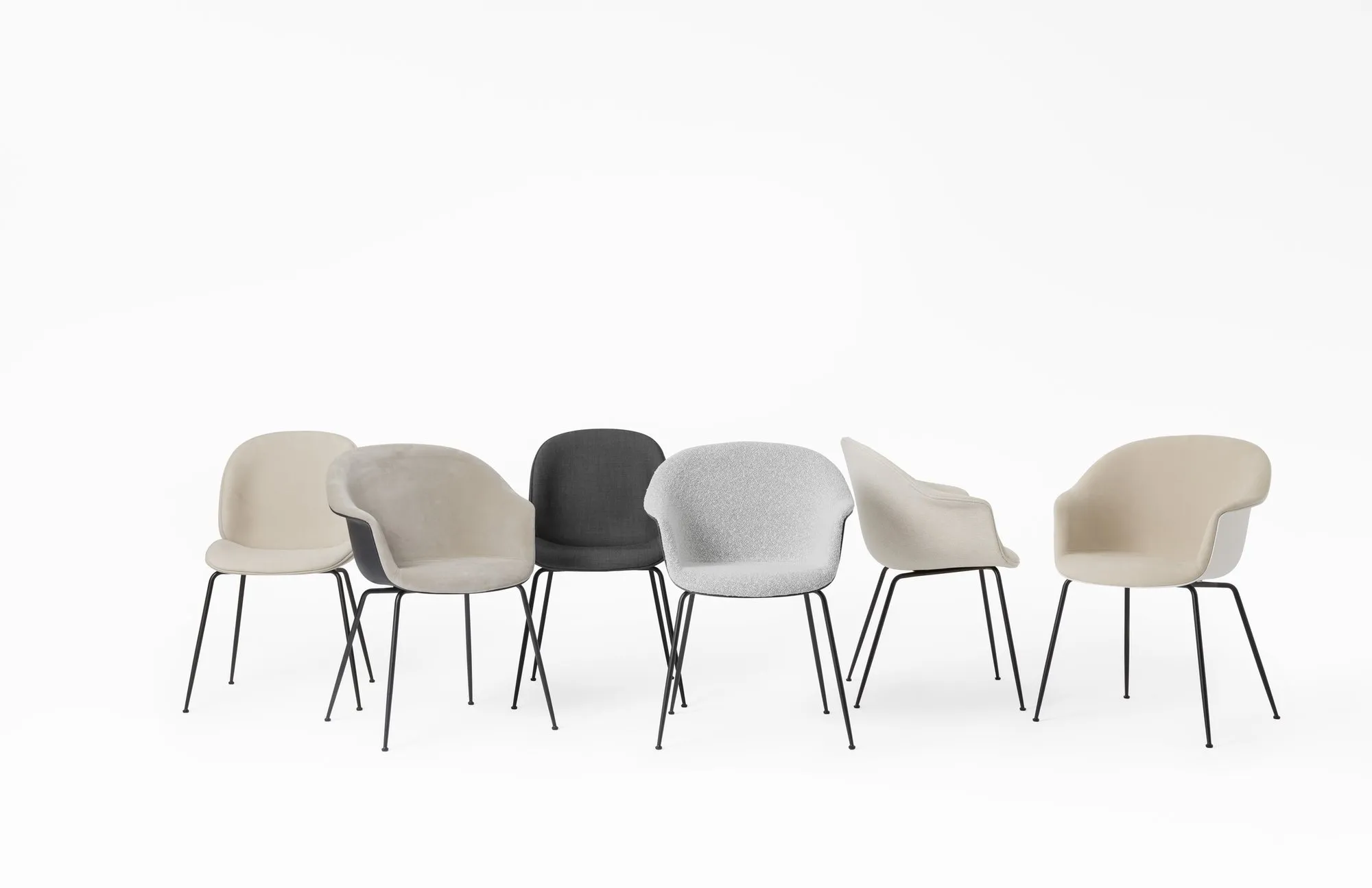 Bat dining conic base front upholstered – Gubi.dk at Mesmetric