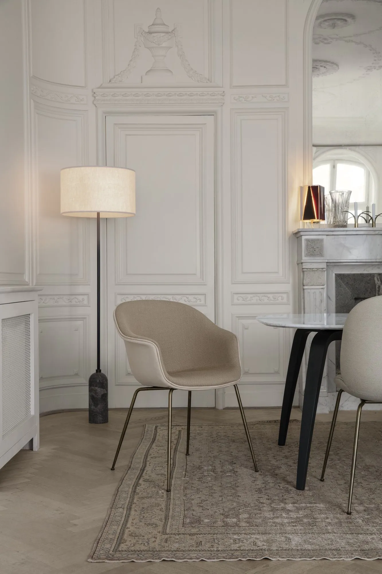 Bat dining conic base front upholstered – Gubi.dk at Mesmetric
