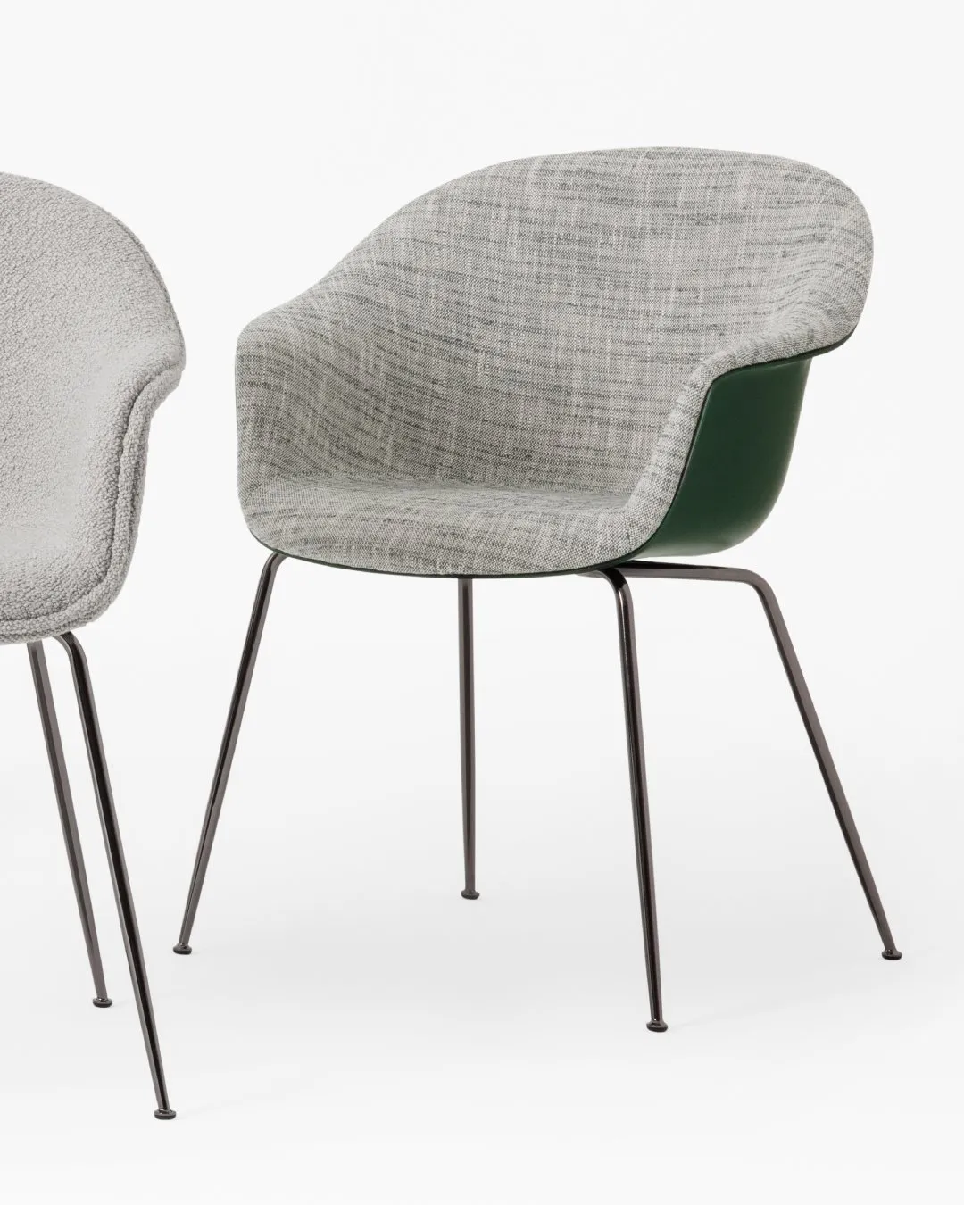 Bat dining conic base front upholstered – Gubi.dk at Mesmetric