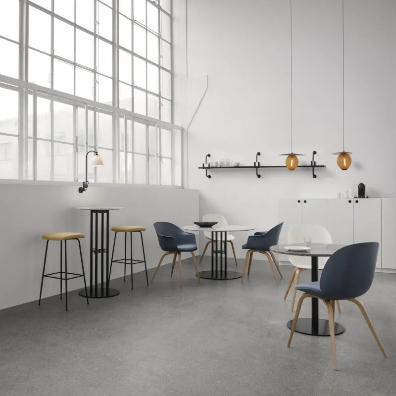 Bat dining wood base front upholstered