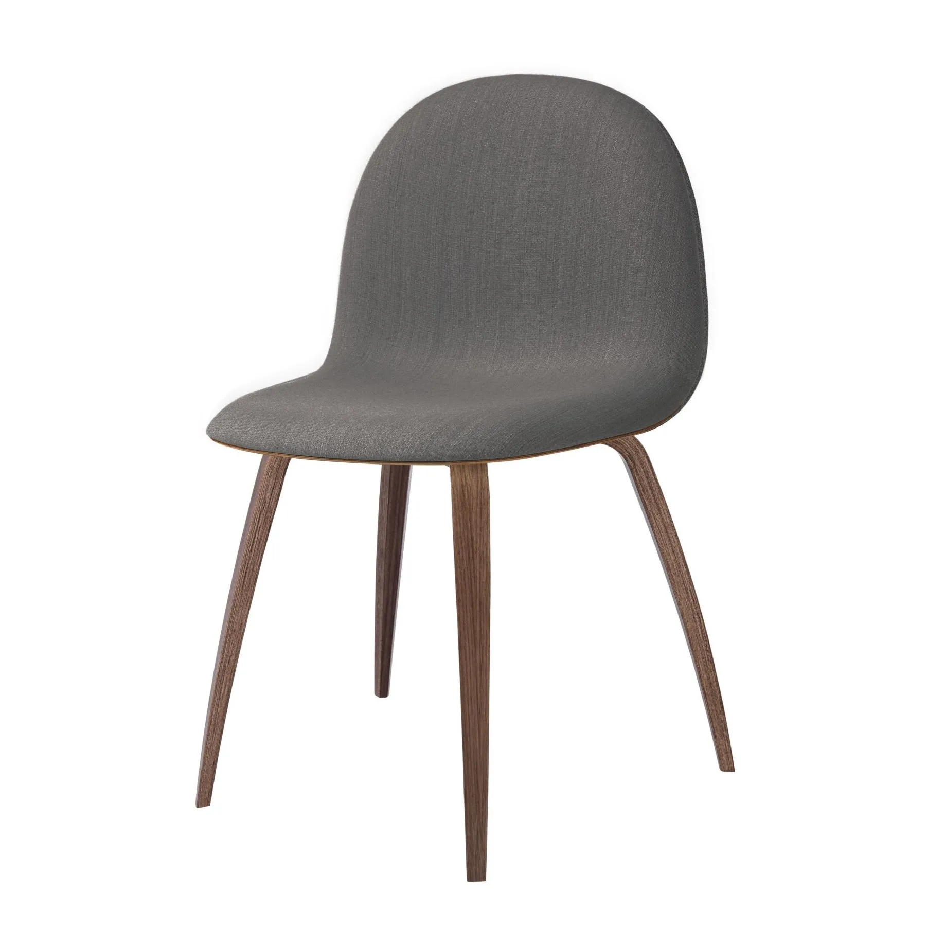 Gubi 3D Dining Wood Base Front Upholstered – Gubi.dk at Mesmetric