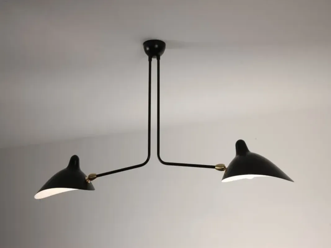 Ceiling lamp - two still arms - Serge Mouille w Mesmetric