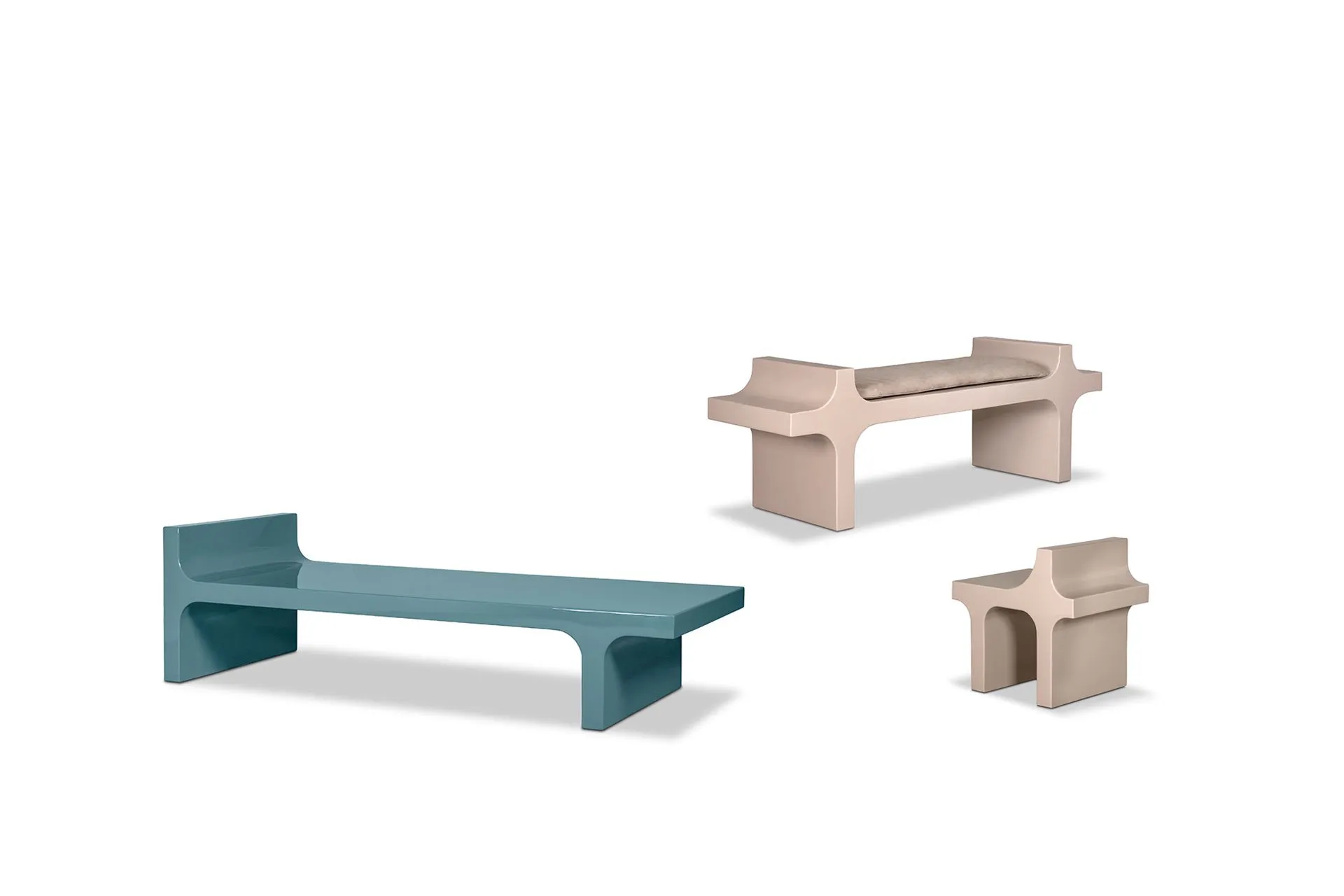 Dharma Bench & Pouf – Baxter at Mesmetric