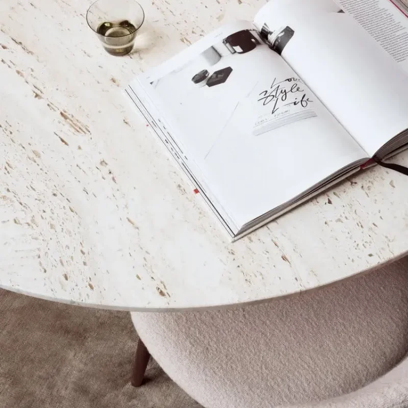 Epic dining table travertine - Gubi.dk w Mesmetric