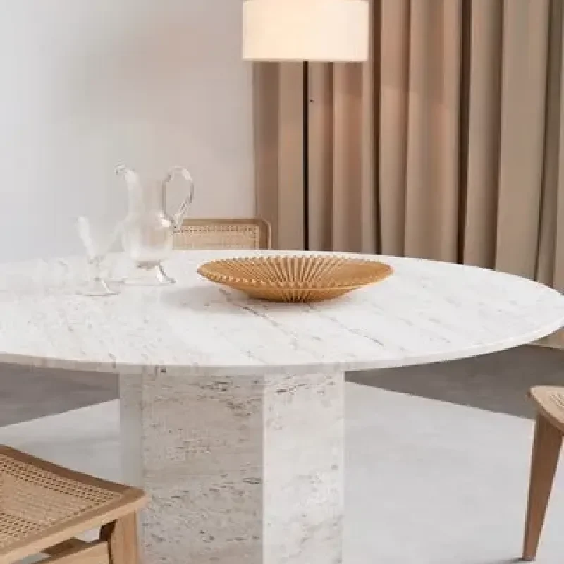 Epic dining table travertine - Gubi.dk w Mesmetric