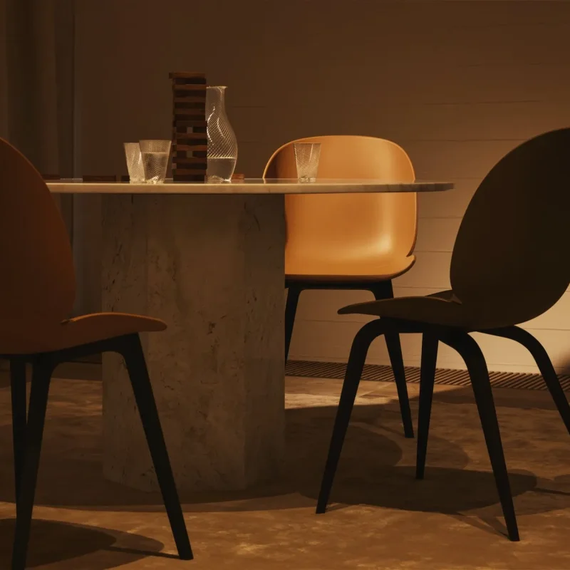 Epic dining table travertine - Gubi.dk w Mesmetric
