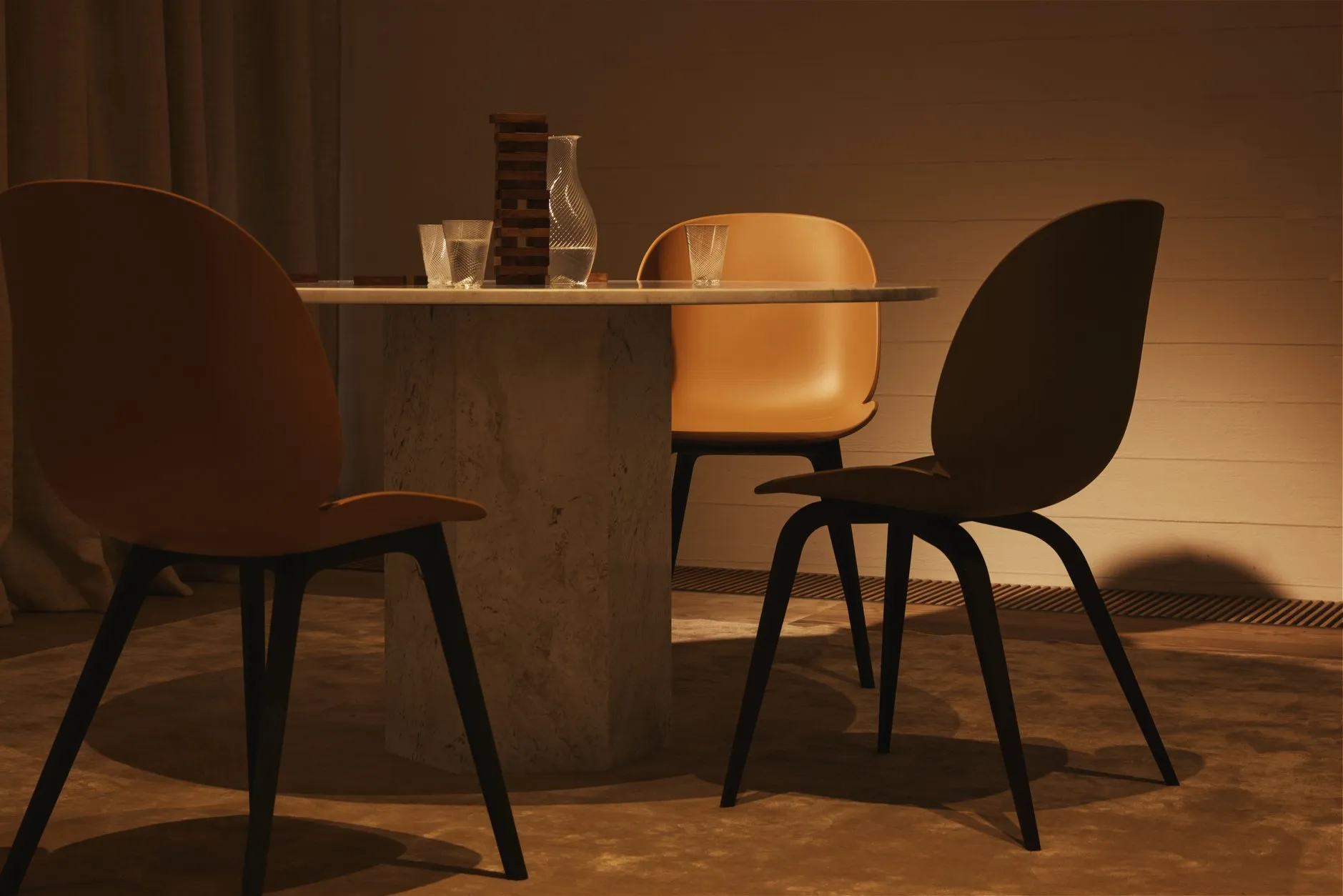 Epic dining table travertine - Gubi.dk w Mesmetric