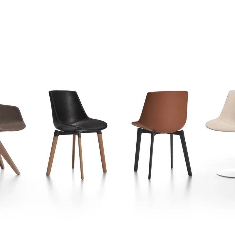 Flow Leather 4-legged Steel Cross Base
