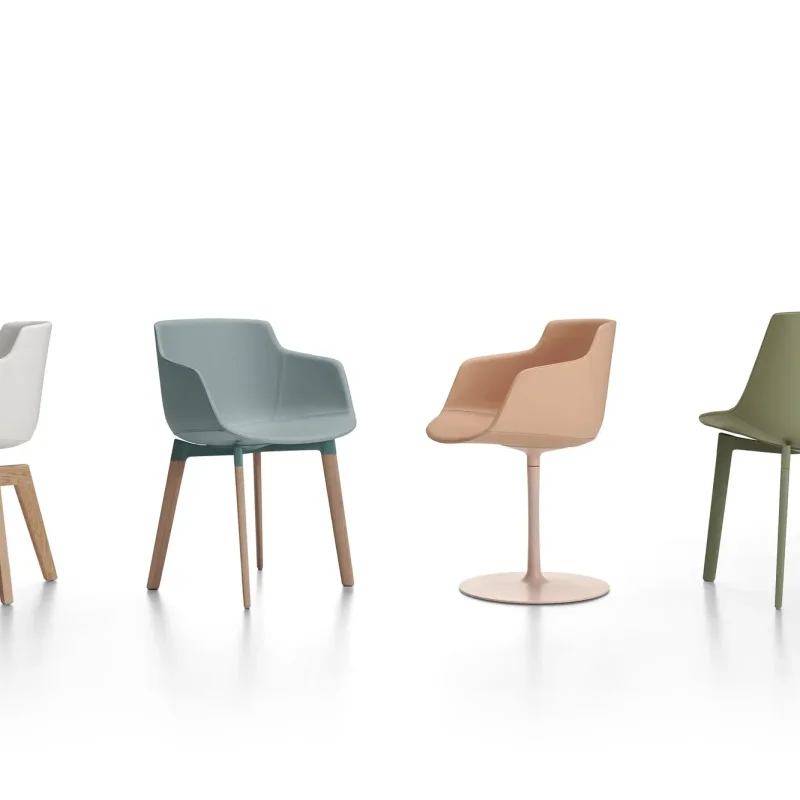 Flow Leather 4-legged Steel Cross Base