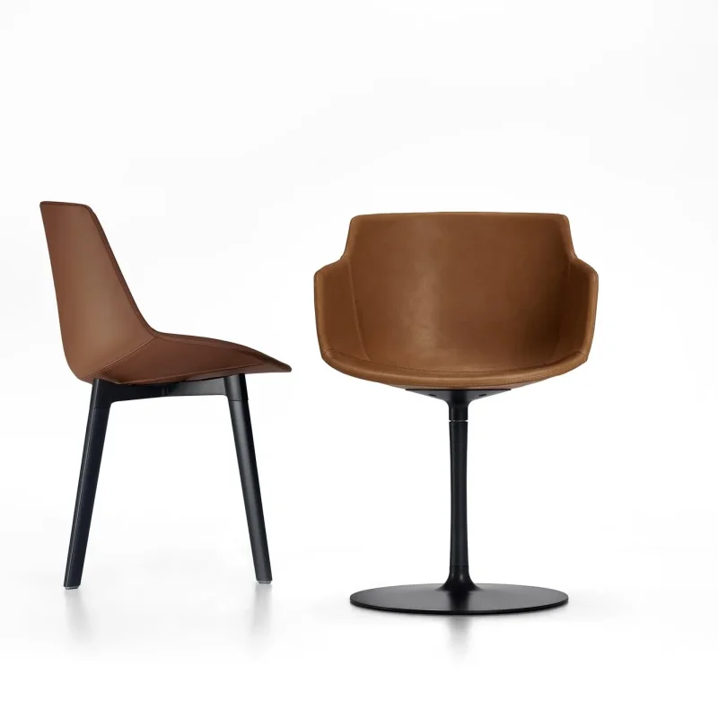 Flow Leather 4-legged Steel Cross Base