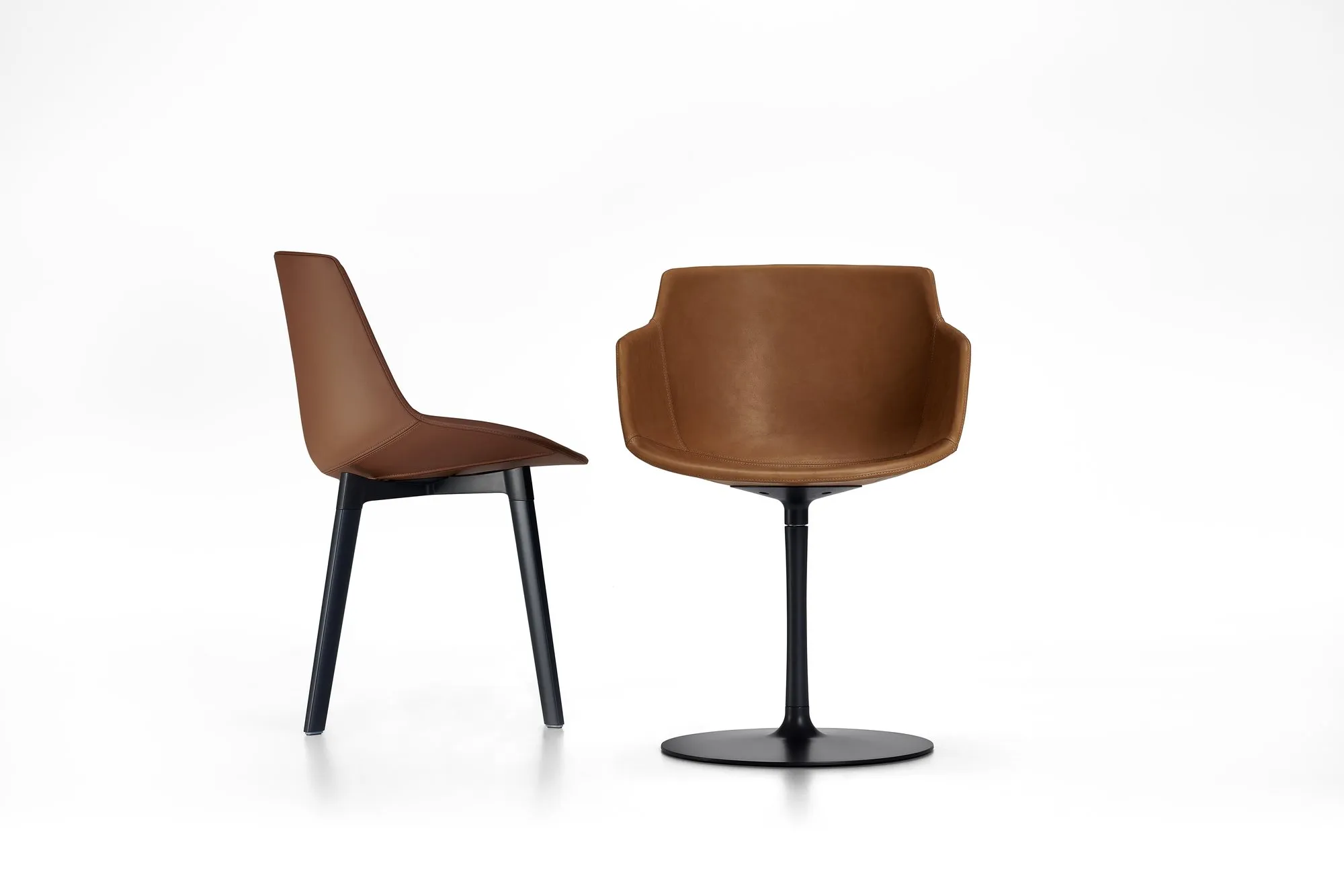 Flow Leather 4-legged Steel Cross Base