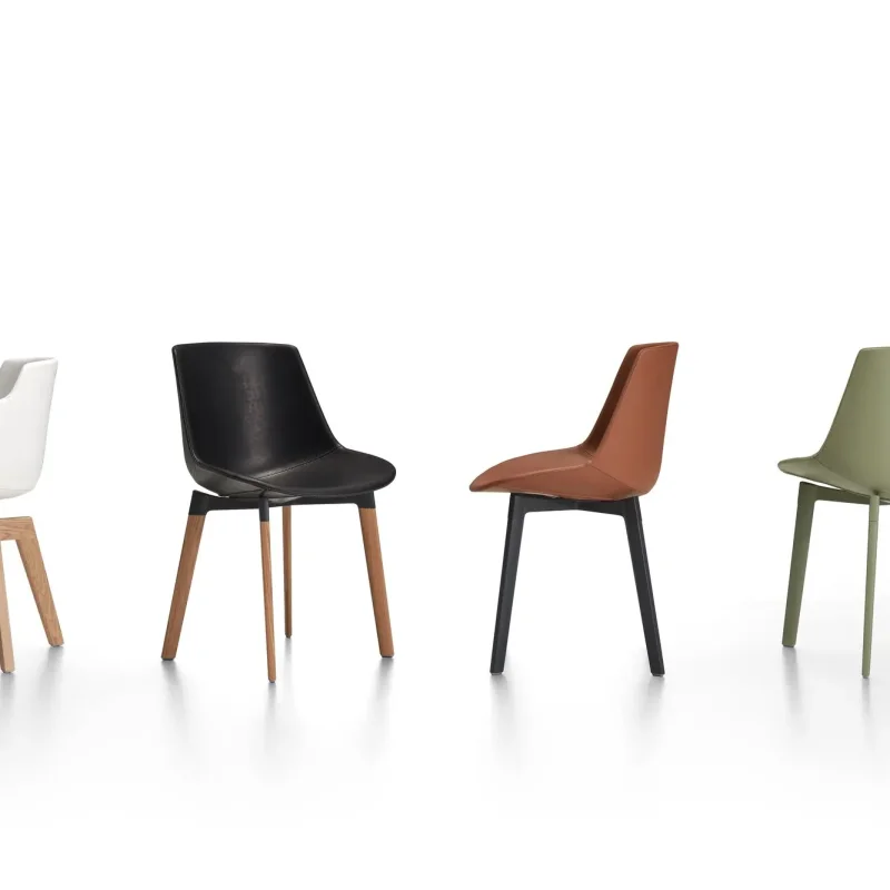 Flow Slim Leather 4-legged Oak Base - MDF Italia w Mesmetric