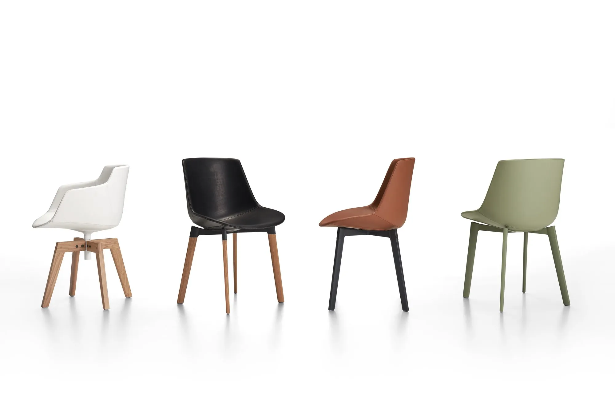 Flow Slim Leather 4-legged Oak Base - MDF Italia w Mesmetric