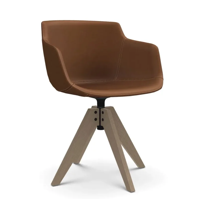 Flow Slim Leather VN 4-legged Oak Base - MDF Italia w Mesmetric