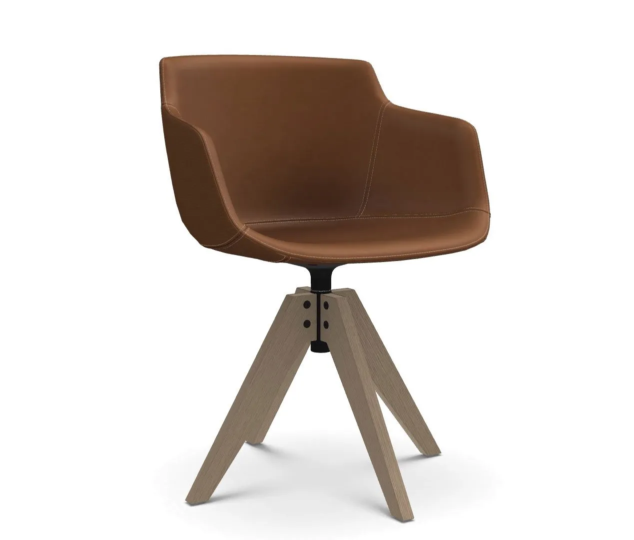 Flow Slim Leather VN 4-legged Oak Base - MDF Italia w Mesmetric
