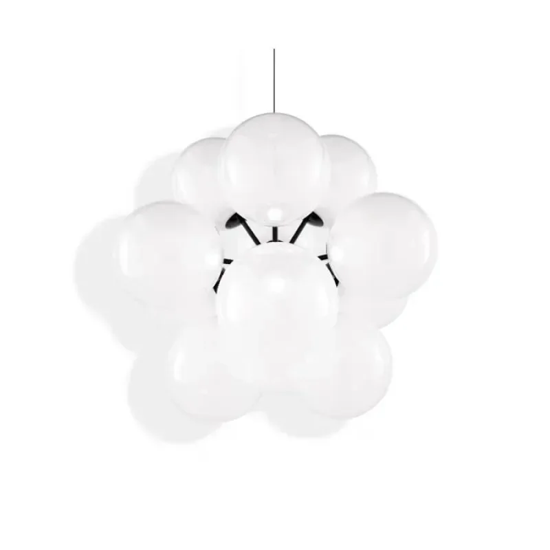 Globe burst chandelier opal