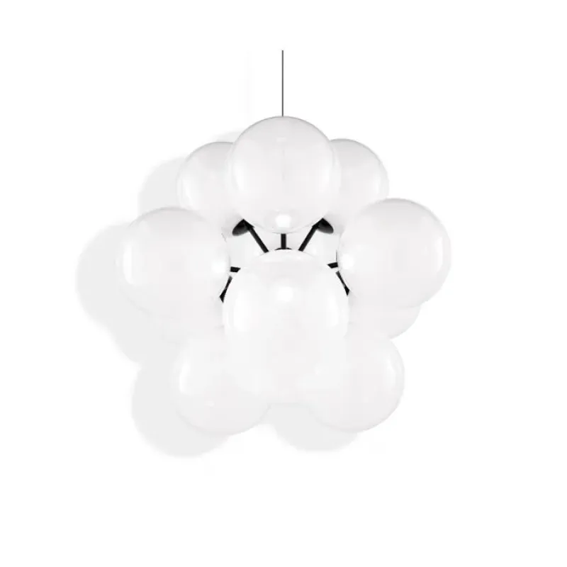 Globe burst chandelier opal