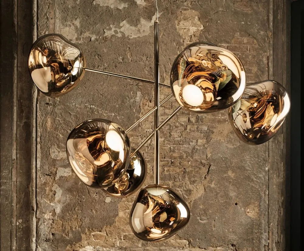 Melt Chandelier Large LED Gold - Tom Dixon w Mesmetric