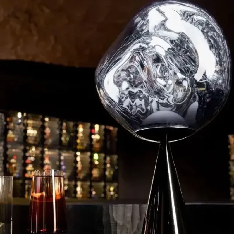 Melt Cone Fat Table Silver - Tom Dixon w Mesmetric